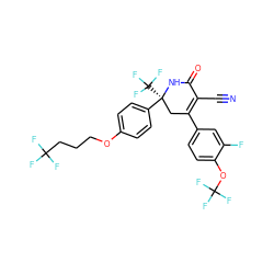 N#CC1=C(c2ccc(OC(F)(F)F)c(F)c2)C[C@](c2ccc(OCCCC(F)(F)F)cc2)(C(F)(F)F)NC1=O ZINC001772644064