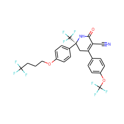 N#CC1=C(c2ccc(OC(F)(F)F)cc2)C[C@](c2ccc(OCCCC(F)(F)F)cc2)(C(F)(F)F)NC1=O ZINC001772575405