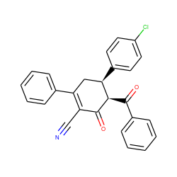 N#CC1=C(c2ccccc2)C[C@@H](c2ccc(Cl)cc2)[C@@H](C(=O)c2ccccc2)C1=O ZINC000102957236