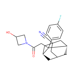 N#CC12CC3C[C@@H](C1)C(CC(=O)N1CC(O)C1)(c1ccc(F)cc1)[C@@H](C3)C2 ZINC000202360614