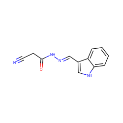 N#CCC(=O)N/N=C/c1c[nH]c2ccccc12 ZINC000000236157