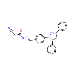 N#CCC(=O)N/N=C/c1ccc(N2N=C(c3ccccc3)C[C@H]2c2ccccc2)cc1 ZINC000005524182