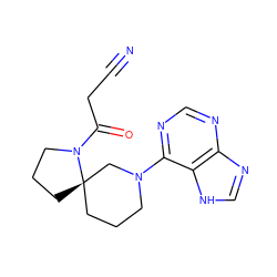 N#CCC(=O)N1CCC[C@@]12CCCN(c1ncnc3nc[nH]c13)C2 ZINC000169699032