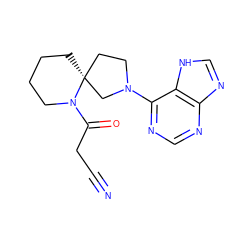 N#CCC(=O)N1CCCC[C@@]12CCN(c1ncnc3nc[nH]c13)C2 ZINC000169699034