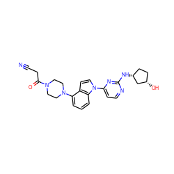 N#CCC(=O)N1CCN(c2cccc3c2ccn3-c2ccnc(N[C@@H]3CC[C@H](O)C3)n2)CC1 ZINC000096173493