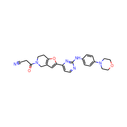 N#CCC(=O)N1CCc2oc(-c3ccnc(Nc4ccc(N5CCOCC5)cc4)n3)cc2C1 ZINC000205932206