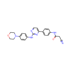 N#CCC(=O)Nc1ccc(-c2ccnc(Nc3ccc(N4CCOCC4)cc3)n2)cc1 ZINC000048999187