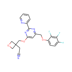 N#CCC1(COc2cc(COc3ccc(F)c(F)c3F)nc(-c3ccccn3)n2)COC1 ZINC000653794067