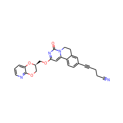 N#CCCC#Cc1ccc2c(c1)CCn1c-2cc(OC[C@H]2COc3ncccc3O2)nc1=O ZINC000220009094