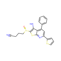 N#CCCC[S@@+]([O-])c1sc2nc(-c3cccs3)cc(-c3ccccc3)c2c1N ZINC001772644606