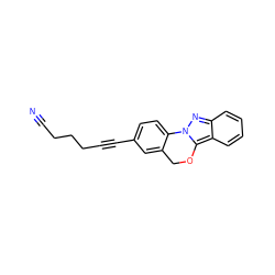 N#CCCCC#Cc1ccc2c(c1)COc1c3ccccc3nn1-2 ZINC000012726504