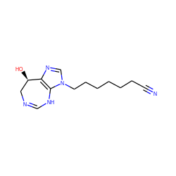 N#CCCCCCCn1cnc2c1NC=NC[C@H]2O ZINC000013807479