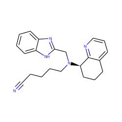 N#CCCCCN(Cc1nc2ccccc2[nH]1)[C@@H]1CCCc2cccnc21 ZINC000049069258