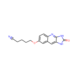 N#CCCCCOc1ccc2nc3[nH]c(=O)[nH]c3cc2c1 ZINC000013725724