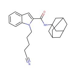 N#CCCCCn1c(C(=O)NC23CC4CC(CC(C4)C2)C3)cc2ccccc21 ZINC001772648783