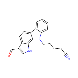 N#CCCCCn1c2ccccc2c2ccc3c(C=O)c[nH]c3c21 ZINC000084711796