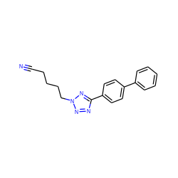 N#CCCCCn1nnc(-c2ccc(-c3ccccc3)cc2)n1 ZINC000013744422