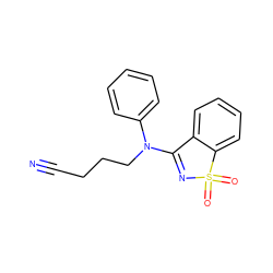 N#CCCCN(C1=NS(=O)(=O)c2ccccc21)c1ccccc1 ZINC000064549039