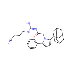 N#CCCCN/C(N)=N\C(=O)Cn1c(-c2ccccc2)ccc1C12CC3CC(CC(C3)C1)C2 ZINC000029130120