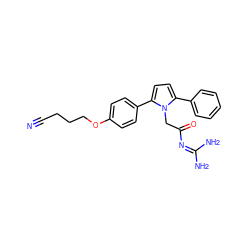 N#CCCCOc1ccc(-c2ccc(-c3ccccc3)n2CC(=O)N=C(N)N)cc1 ZINC000029040211