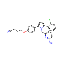 N#CCCCOc1ccc(-c2ccc(-c3ccccc3Cl)n2Cc2cccc(N)n2)cc1 ZINC000034642784