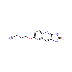 N#CCCCOc1ccc2nc3[nH]c(=O)[nH]c3cc2c1 ZINC000013725720