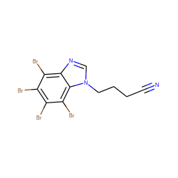 N#CCCCn1cnc2c(Br)c(Br)c(Br)c(Br)c21 ZINC000653699632