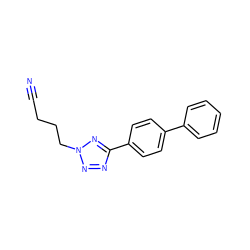 N#CCCCn1nnc(-c2ccc(-c3ccccc3)cc2)n1 ZINC000013744420