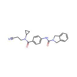 N#CCCN(C(=O)c1ccc(NC(=O)N2Cc3ccccc3C2)cc1)C1CC1 ZINC000166470000