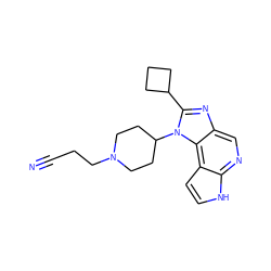 N#CCCN1CCC(n2c(C3CCC3)nc3cnc4[nH]ccc4c32)CC1 ZINC000095557842