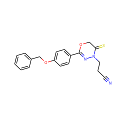 N#CCCN1N=C(c2ccc(OCc3ccccc3)cc2)OCC1=S ZINC000013826751