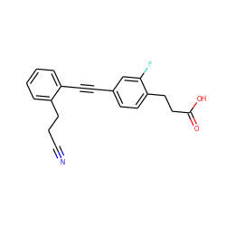 N#CCCc1ccccc1C#Cc1ccc(CCC(=O)O)c(F)c1 ZINC000096270385