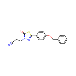 N#CCCn1nc(-c2ccc(OCc3ccccc3)cc2)sc1=O ZINC000003801012