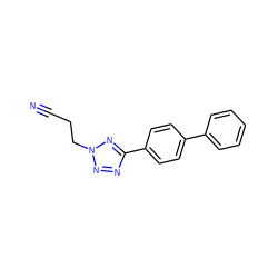 N#CCCn1nnc(-c2ccc(-c3ccccc3)cc2)n1 ZINC000013744418