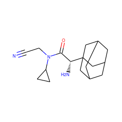 N#CCN(C(=O)[C@@H](N)C12CC3CC(CC(C3)C1)C2)C1CC1 ZINC000014948873