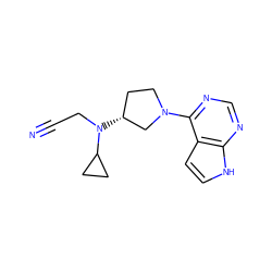 N#CCN(C1CC1)[C@@H]1CCN(c2ncnc3[nH]ccc23)C1 ZINC000142161447