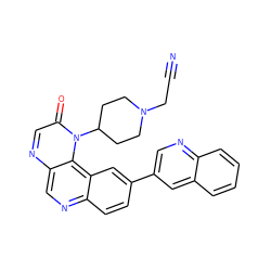 N#CCN1CCC(n2c(=O)cnc3cnc4ccc(-c5cnc6ccccc6c5)cc4c32)CC1 ZINC001772646316