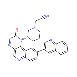 N#CCN1CCC[C@H](n2c(=O)cnc3cnc4ccc(-c5cnc6ccccc6c5)cc4c32)C1 ZINC001772575141