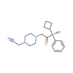 N#CCN1CCN(CC(=O)[C@](O)(c2ccccc2)C2CCC2)CC1 ZINC000022940411