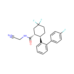 N#CCNC(=O)[C@@H]1CC(F)(F)CC[C@H]1c1ccccc1-c1ccc(F)cc1 ZINC000013680857