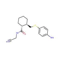 N#CCNC(=O)[C@@H]1CCCC[C@H]1CSc1ccc(N)cc1 ZINC000013680798