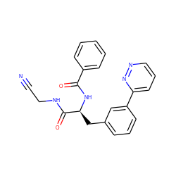 N#CCNC(=O)[C@H](Cc1cccc(-c2cccnn2)c1)NC(=O)c1ccccc1 ZINC000043059989