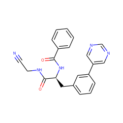 N#CCNC(=O)[C@H](Cc1cccc(-c2cncnc2)c1)NC(=O)c1ccccc1 ZINC000043062095