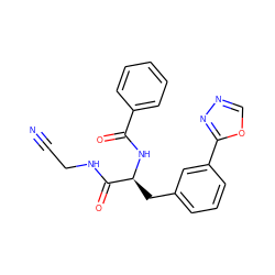 N#CCNC(=O)[C@H](Cc1cccc(-c2nnco2)c1)NC(=O)c1ccccc1 ZINC000043120097