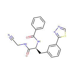 N#CCNC(=O)[C@H](Cc1cccc(-c2nncs2)c1)NC(=O)c1ccccc1 ZINC000043121598