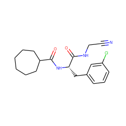 N#CCNC(=O)[C@H](Cc1cccc(Cl)c1)NC(=O)C1CCCCCC1 ZINC000043015734