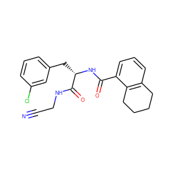 N#CCNC(=O)[C@H](Cc1cccc(Cl)c1)NC(=O)c1cccc2c1CCCC2 ZINC000043009200