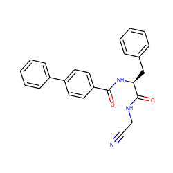 N#CCNC(=O)[C@H](Cc1ccccc1)NC(=O)c1ccc(-c2ccccc2)cc1 ZINC000013676605