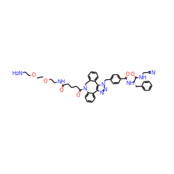 N#CCNC(=O)[C@H](Cc1ccccc1)NC(=O)c1ccc(Cn2nnc3c2-c2ccccc2CN(C(=O)CCCC(=O)NCCOCCOCCN)c2ccccc2-3)cc1 ZINC000299823505