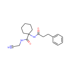 N#CCNC(=O)C1(NC(=O)CCc2ccccc2)CCCCC1 ZINC000013676307